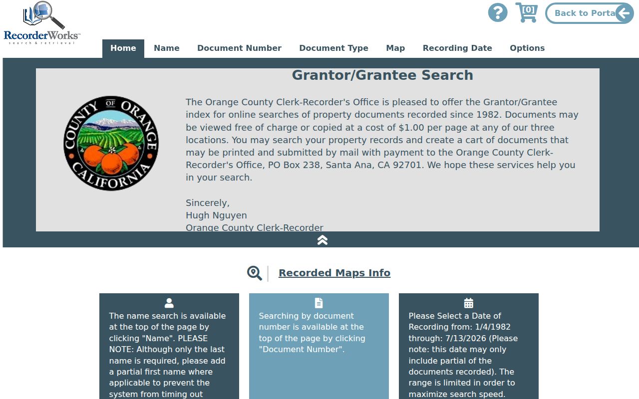 Anaheim people search RecorderWorks official records index